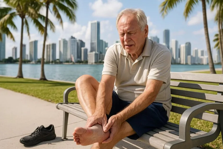 Miami patient with diabetes receiving early treatment for diabetic neuropathy in feet