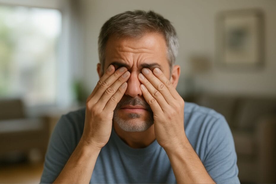 Patient experiencing blurry vision caused by neuropathy